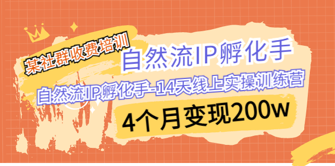 （6924期）某社群收费培训：自然流IP 孵化手-14天线上实操训练营 4个月变现200w-保成圈-山云人力,分享创业咨询_最新网络项目资源