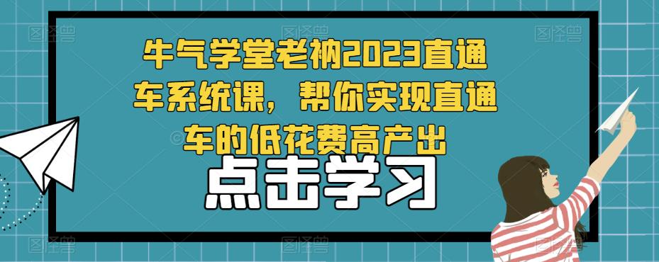 牛气学堂老衲2023直通车系统课，帮你实现直通车的低花费高产出-保成圈-山云人力,分享创业咨询_最新网络项目资源