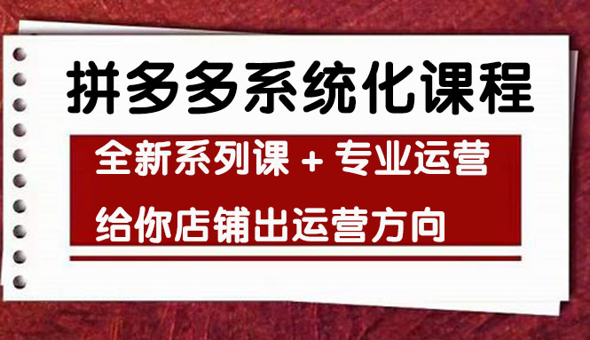 （4259期）车神陪跑，拼多多系统化课程，全新系列课+专业运营给你店铺出运营方向-保成圈-山云人力,分享创业咨询_最新网络项目资源