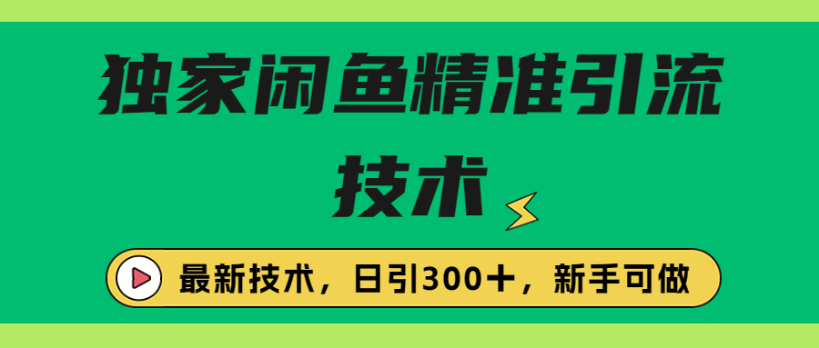 （6635期）独家闲鱼引流技术，日引300＋实战玩法-保成圈-山云人力,分享创业咨询_最新网络项目资源
