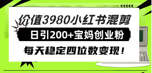 （7893期）价值3980小红书混剪日引200+宝妈创业粉，每天稳定四位数变现！-保成圈-山云人力,分享创业咨询_最新网络项目资源