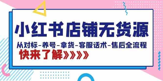 （8897期）小红书店铺无货源：从对标-养号-拿货-客服话术-售后全流程（20节课）-保成圈-山云人力,分享创业咨询_最新网络项目资源