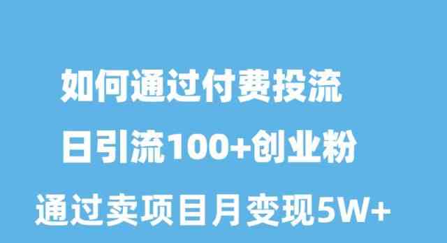（10189期）如何通过付费投流日引流100+创业粉月变现5W+-保成圈-山云人力,分享创业咨询_最新网络项目资源