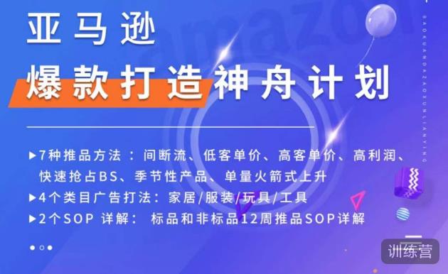 亚马逊爆款打造神舟计划，​7种推品方法，4个类目广告打法，2个SOP详解-保成圈-山云人力,分享创业咨询_最新网络项目资源