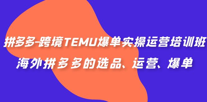 （6934期）拼多多-跨境TEMU爆单实操运营培训班，海外拼多多的选品、运营、爆单-保成圈-山云人力,分享创业咨询_最新网络项目资源