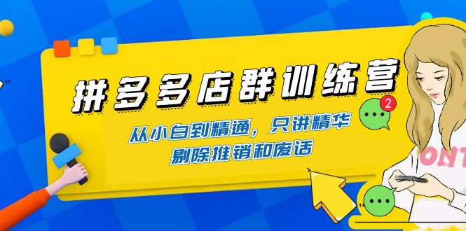 （4318期）拼多多店群训练营：从小白到精通，只讲精华，剔除推销和废话-保成圈-山云人力,分享创业咨询_最新网络项目资源