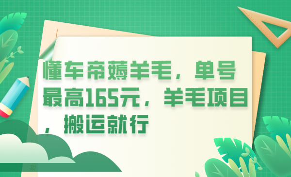 （6175期）懂车帝薅羊毛，单号最高165元，羊毛项目，搬运就行-保成圈-山云人力,分享创业咨询_最新网络项目资源
