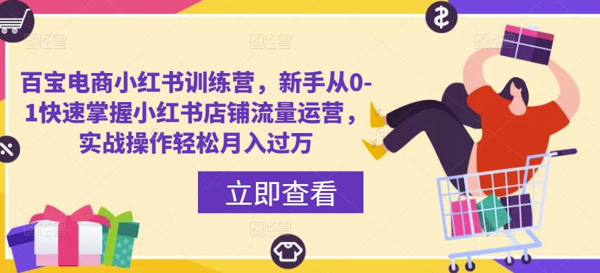 百宝电商小红书训练营，新手从0-1快速掌握小红书店铺流量运营，实战操作轻松月入过万-保成圈-山云人力,分享创业咨询_最新网络项目资源