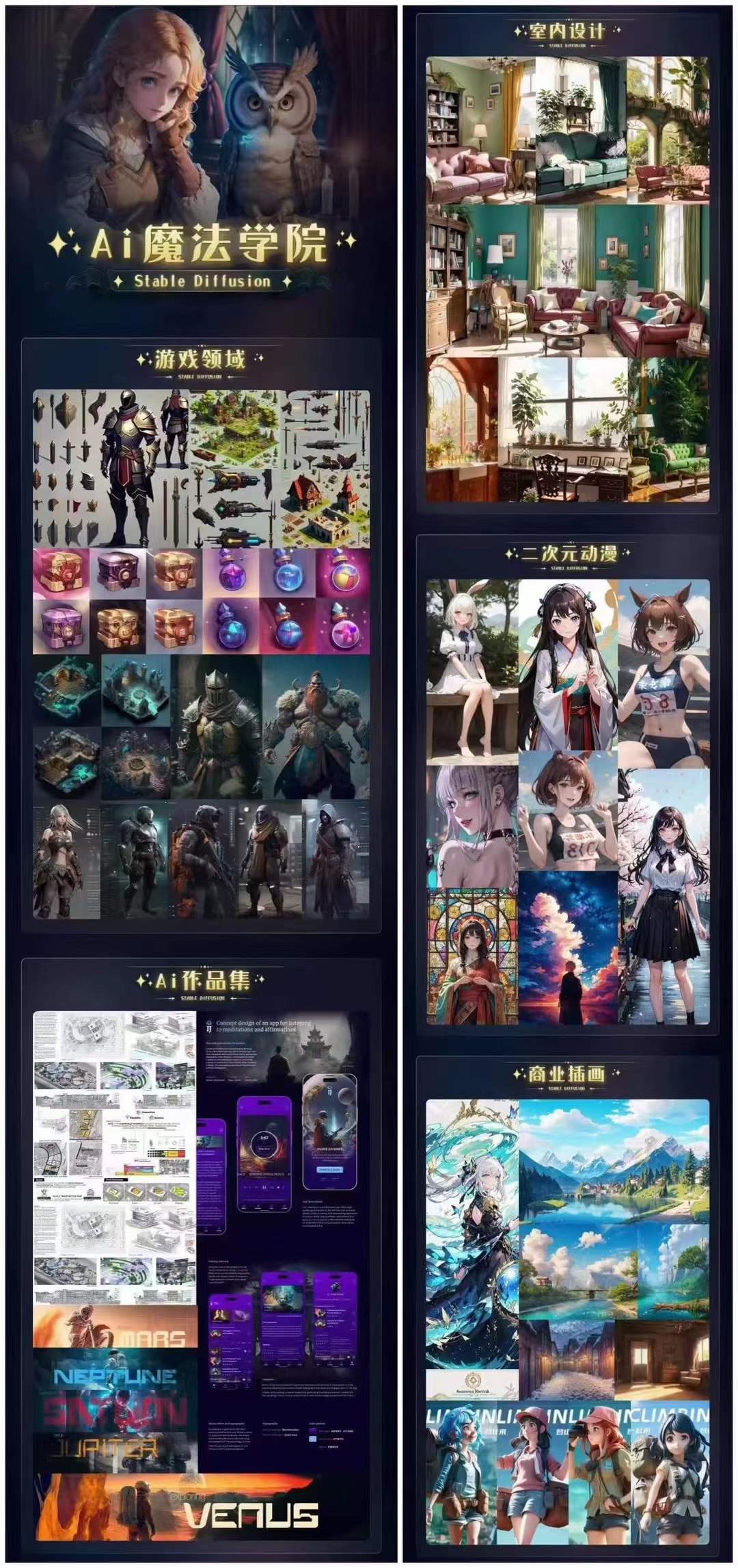 图片[2]-（6339期）Ai魔法绘画 Stable Diffusion专业课 高效辅助Ui/运营作品集 0到精通系统课-保成圈-山云人力,分享创业咨询_最新网络项目资源
