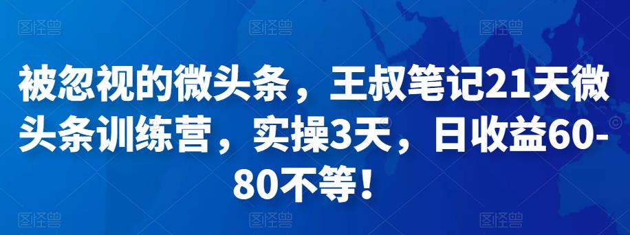 被忽视的微头条，王叔笔记21天微头条训练营，实操3天，日收益60-80不等！-保成圈-山云人力,分享创业咨询_最新网络项目资源
