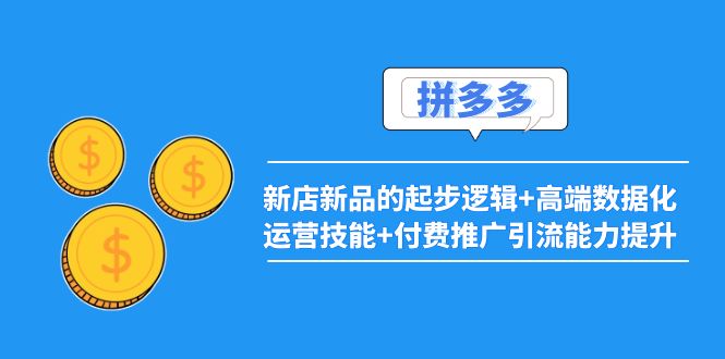 （3824期）2022拼多多：新店新品的起步逻辑+高端数据化运营技能+付费推广引流能力提升-保成圈-山云人力,分享创业咨询_最新网络项目资源
