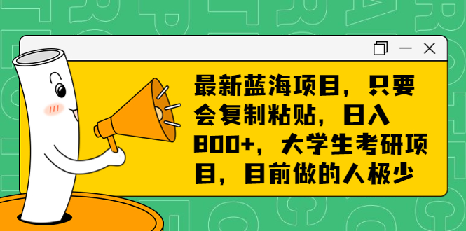 （6780期）最新蓝海项目，只要会复制粘贴，日入800+，大学生考研项目，目前做的人极少-保成圈-山云人力,分享创业咨询_最新网络项目资源