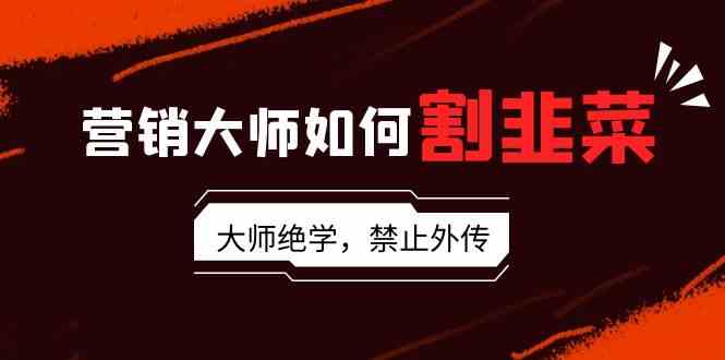 （9049期）营销大师如何割韭菜：流量大师/讲故事大师/话术大师/卖货大师/成交大师/…-保成圈-山云人力,分享创业咨询_最新网络项目资源