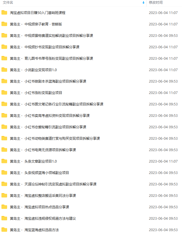 图片[2]-（6056期）黄岛主副业多套热门项目合集：日入几十到几百不等（完整教程+资料+素材）-保成圈-山云人力,分享创业咨询_最新网络项目资源