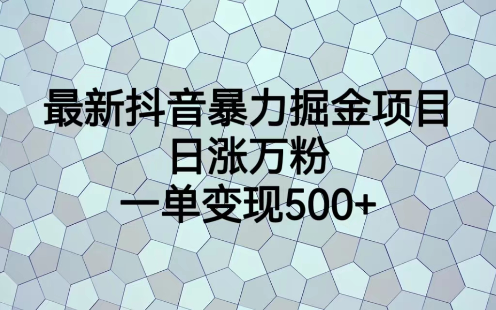 （7100期）最火热的抖音暴力掘金项目，日涨万粉，多种变现方式，一单变现可达500+-保成圈-山云人力,分享创业咨询_最新网络项目资源
