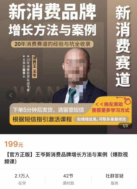 王岑·新消费品牌增长方法与案例，20年消费赛道的经验与坑全收录-保成圈-山云人力,分享创业咨询_最新网络项目资源