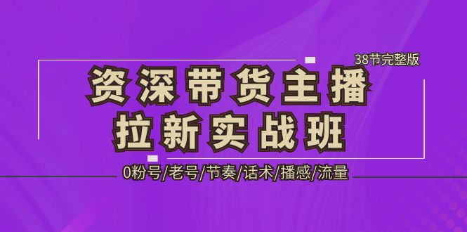 （5191期）资深·带货主播拉新实战班，0粉号/老号/节奏/话术/播感/流量-38节完整版-保成圈-山云人力,分享创业咨询_最新网络项目资源