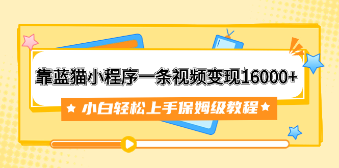 （7595期）靠蓝猫小程序一条视频变现16000+小白轻松上手保姆级教程（附166G资料素材）-保成圈-山云人力,分享创业咨询_最新网络项目资源