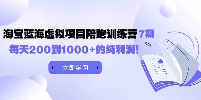 （9541期）黄岛主《淘宝蓝海虚拟项目陪跑训练营7期》每天200到1000+的纯利润-保成圈-山云人力,分享创业咨询_最新网络项目资源