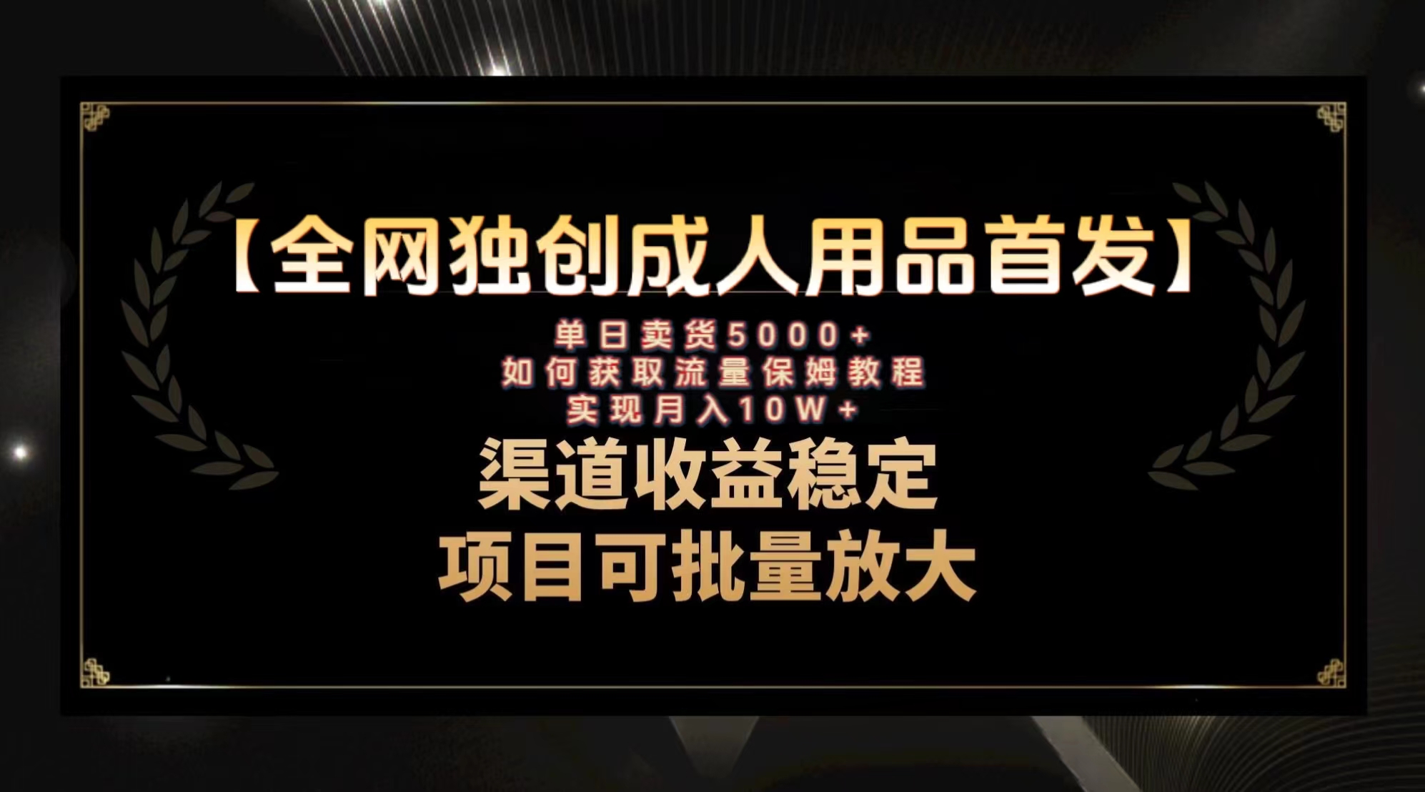 （8128期）最新全网独创首发，成人用品赛道引流获客，月入10w保姆级教程-保成圈-山云人力,分享创业咨询_最新网络项目资源
