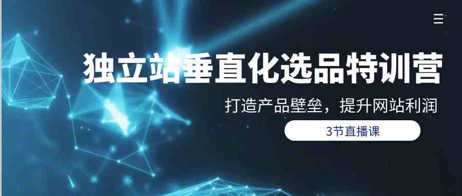 （9925期）独立站-垂直化选品训练营，打造产品壁垒，提升网站利润（3节直播课）-保成圈-山云人力,分享创业咨询_最新网络项目资源