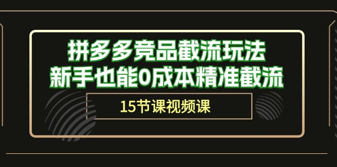 （10301期）拼多多竞品截流玩法，新手也能0成本精准截流（15节课）-保成圈-山云人力,分享创业咨询_最新网络项目资源