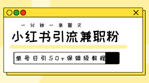 （10451期）爆粉秘籍！30s一个作品，小红书图文引流高质量兼职粉，单号日引50+-保成圈-山云人力,分享创业咨询_最新网络项目资源
