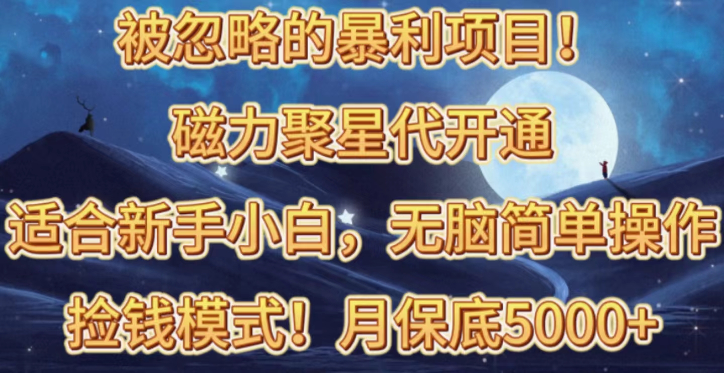 （10245期）被忽略的暴利项目！磁力聚星代开通捡钱模式，轻松月入五六千-保成圈-山云人力,分享创业咨询_最新网络项目资源