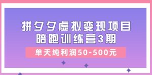 （10481期）某收费培训《拼夕夕虚拟变现项目陪跑训练营3期》单天纯利润50-500元-保成圈-山云人力,分享创业咨询_最新网络项目资源