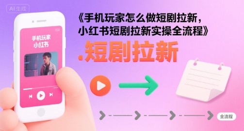手机玩家怎么做短剧拉新，小红书短剧拉新实操全流程-保成圈-山云人力,分享创业咨询_最新网络项目资源