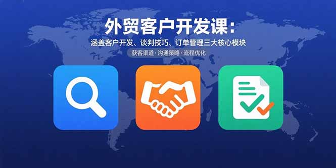 外贸客户开发课：涵盖客户开发、谈判技巧、订单管理三大核心模块-保成圈-山云人力,分享创业咨询_最新网络项目资源