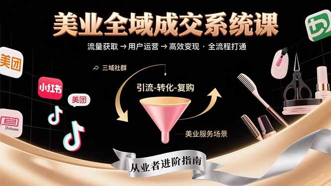 美业全域成交系统课程：帮助美业从业者打通从流量获取到高效变现全流程-保成圈-山云人力,分享创业咨询_最新网络项目资源