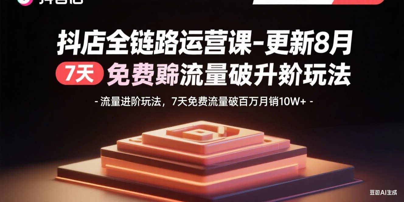抖店全链路运营课-更新8月：流量进阶玩法，7天免费流量破百万月销10W+-保成圈-山云人力,分享创业咨询_最新网络项目资源