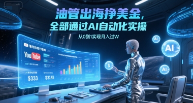 油管出海挣美金，全部通过AI自动化实操，从0到1实现月入过W-保成圈-山云人力,分享创业咨询_最新网络项目资源