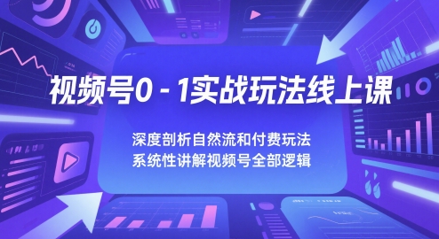 视频号0-1实战玩法线上课，深度剖析自然流和付费玩法，统性讲解视频号全部逻辑-保成圈-山云人力,分享创业咨询_最新网络项目资源