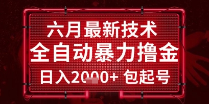 六月最新技术全自动暴力撸金，稳定日入2k+包起号，长期稳定【揭秘】-保成圈-山云人力,分享创业咨询_最新网络项目资源
