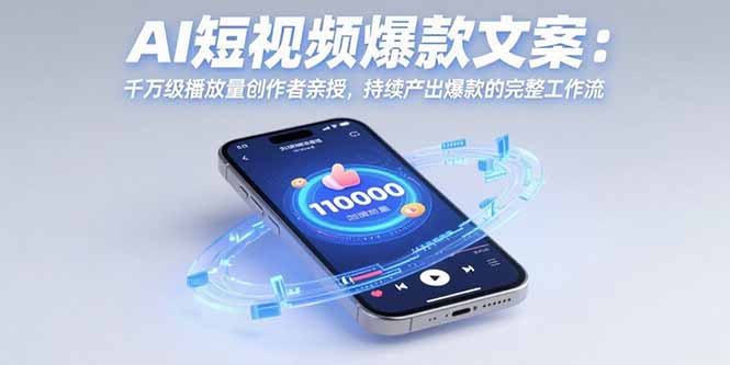 AI短视频爆款文案：千万级播放量创作者亲授，持续产出爆款的完整工作流-保成圈-山云人力,分享创业咨询_最新网络项目资源