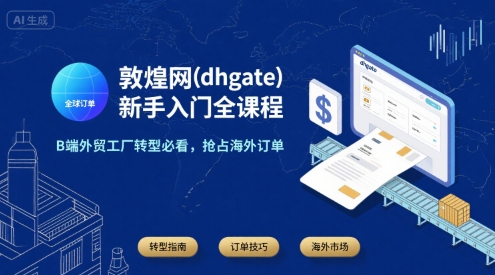 敦煌网(dhgate)新手入门全课程，B端外贸工厂转型必看，抢占海外订单-保成圈-山云人力,分享创业咨询_最新网络项目资源