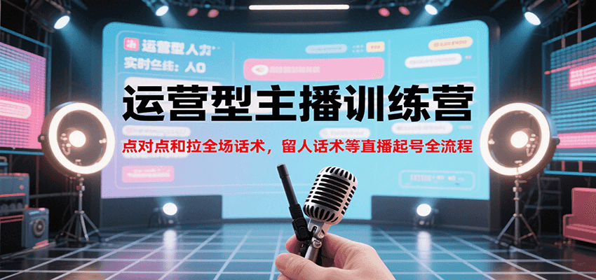 运营型主播训练营，点对点和拉全场话术，留人话术等直播起号全流程(更新7月)-保成圈-山云人力,分享创业咨询_最新网络项目资源