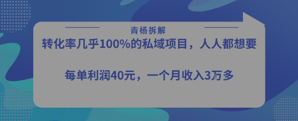 转化率最高的私域项目，每单利润40-50米，月入过1w-保成圈-山云人力,分享创业咨询_最新网络项目资源