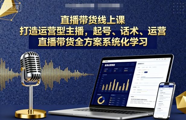 直播带货线上课，打造运营型主播，起号、话术、运营，直播带货全方案系统化学习-保成圈-山云人力,分享创业咨询_最新网络项目资源