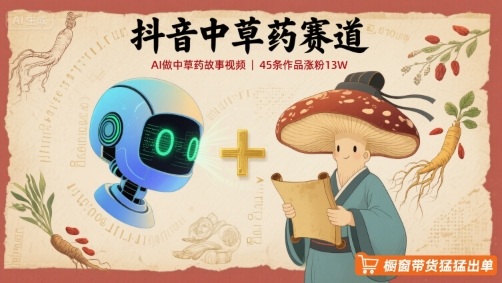 抖音中草药赛道，用AI做中草药故事视频，45条作品涨粉13W，橱窗带货猛猛出单-保成圈-山云人力,分享创业咨询_最新网络项目资源