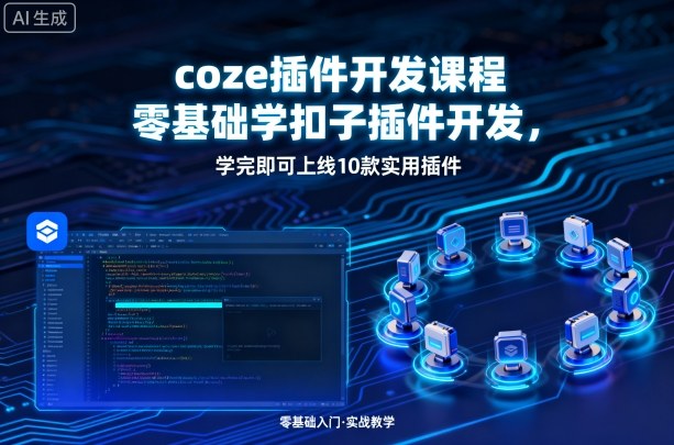 coze插件开发课程，零基础学扣子插件开发，学完即可上线10款实用插件-保成圈-山云人力,分享创业咨询_最新网络项目资源