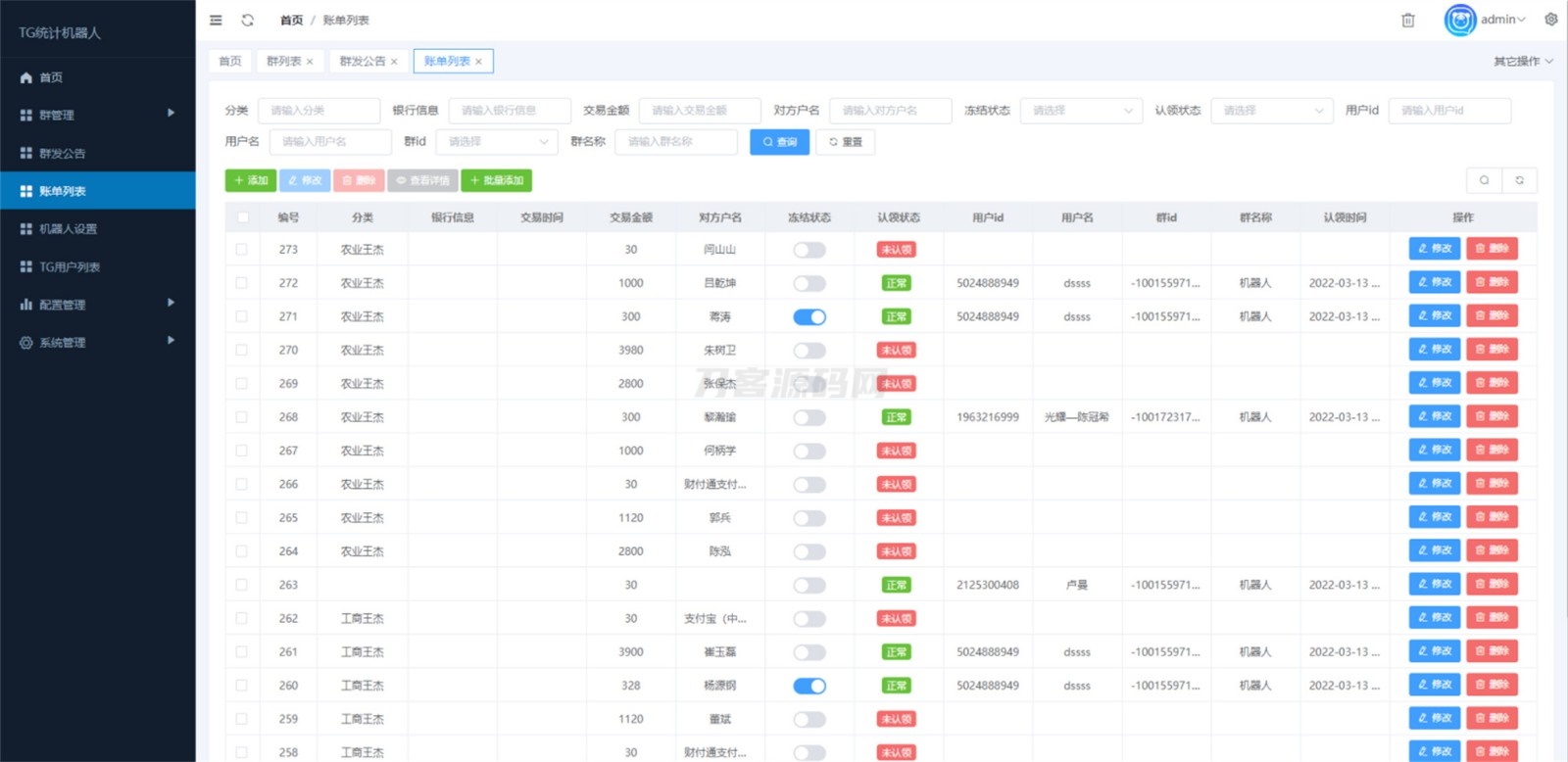 Telegram统计机器人源码/TG记账群发机器源码人/TG自动记账全开源版本-保成圈-山云人力,分享创业咨询_最新网络项目资源