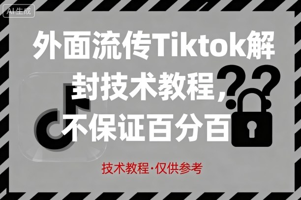 外面流传Tiktok解封技术教程，不保证百分百，具体自测-保成圈-山云人力,分享创业咨询_最新网络项目资源