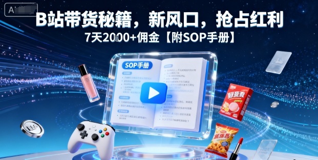 B站带货秘籍，新风口，抢占红利，7天2k+佣金【附SOP手册】-保成圈-山云人力,分享创业咨询_最新网络项目资源