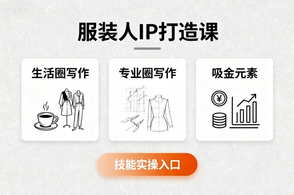 服装人IP打造课，文案创富+生活圈写作+专业圈写作+服装人专属+吸金元素+技能实操-保成圈-山云人力,分享创业咨询_最新网络项目资源