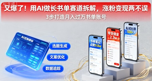 又爆了！用AI做长书单赛道拆解，涨粉变现两不误-保成圈-山云人力,分享创业咨询_最新网络项目资源