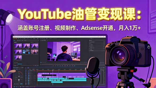 2025YouTube油管变现课：涵盖账号注册、视频制作、Adsense开通，月入1万+-保成圈-山云人力,分享创业咨询_最新网络项目资源