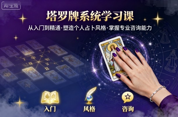 塔罗牌系统学习课，助你从入门到精通，塑造个人占卜风格，掌握专业咨询能力-保成圈-山云人力,分享创业咨询_最新网络项目资源